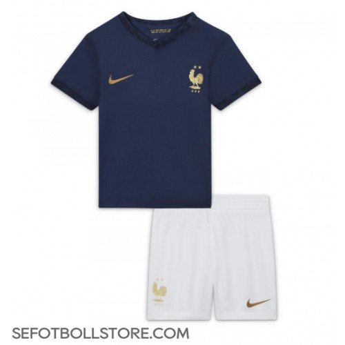 Frankrike Replika babykläder Hemmaställ Barn VM 2022 Kortärmad (+ korta byxor)